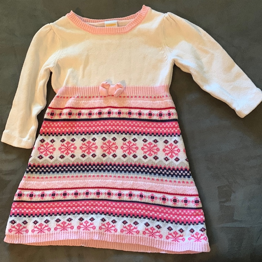 2T Gymboree pink and white sweater dress